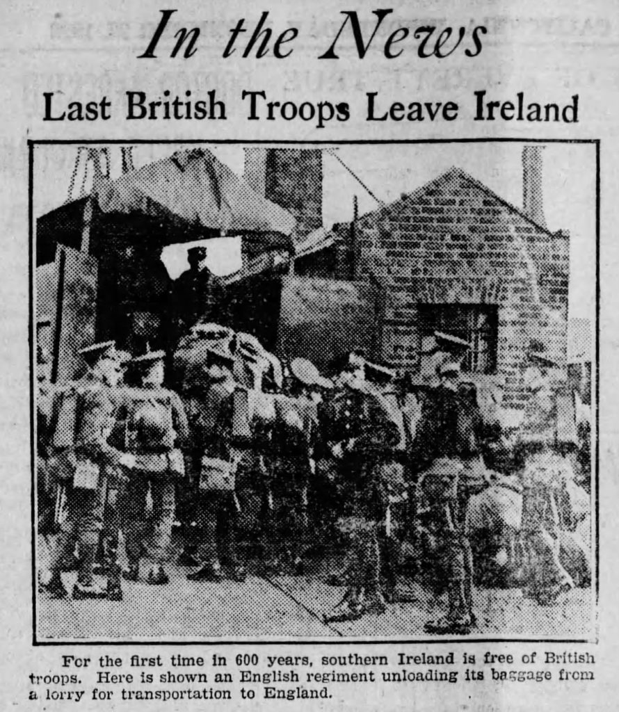 When British Troops Left Southern Ireland Mark Holan S Irish American   Troops 890x1024 